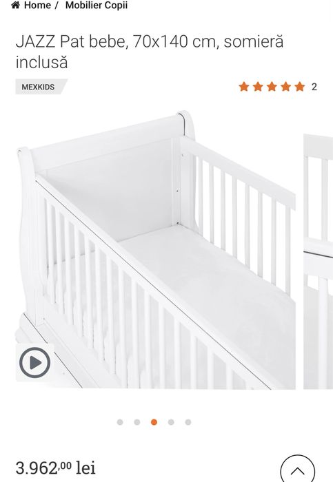 Vand patut bebe Mobexpert si saltea inclusa Mobexpert