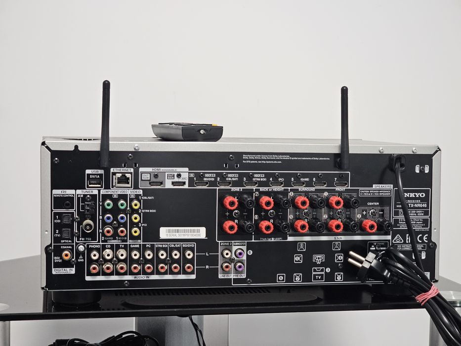 Receiver Onkyo TX-NR646 7.2 canale Air Play WiFi Bluetooth Dolby Atmos