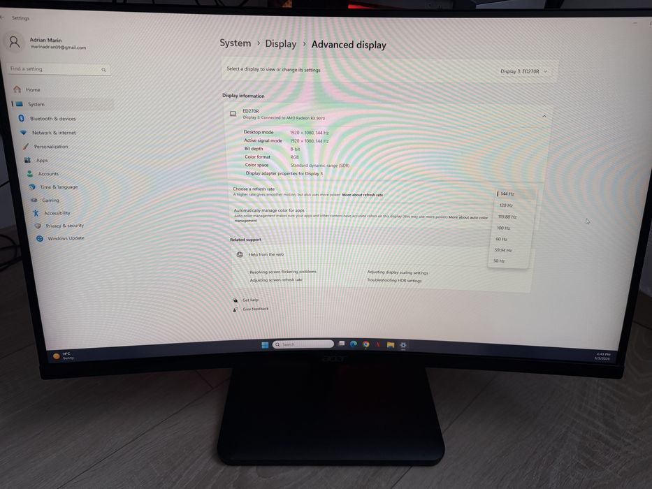 Monitor Acer Nitro ED270RPBIIPX 27 inch
