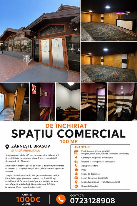 Spațiu comercial 100 mp de închiriat – Zărnești, Brașov