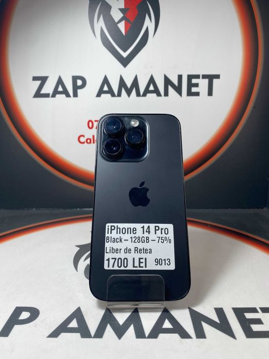 ZAP AMANET Vitan - iPhone 14 Pro - 128GB - Black - 75%