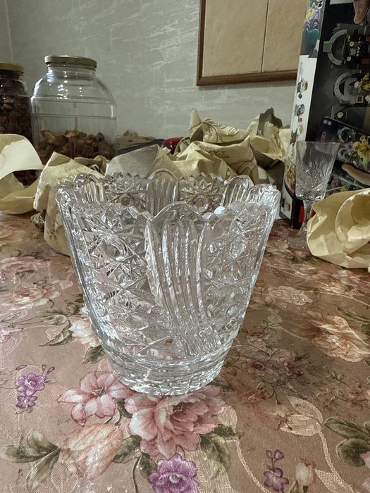Хрустальная ваза, винтаж