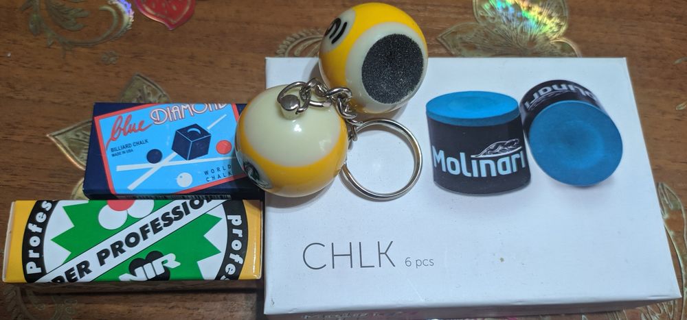 Наклейки на кий, мел, брелки