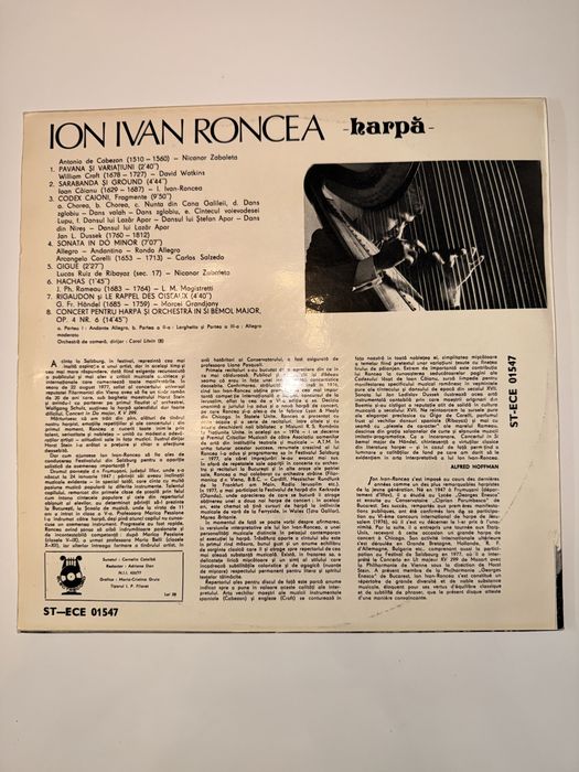Ion Ivan Roncea – Harpă | Vinil Electrecord ST-ECE 01547