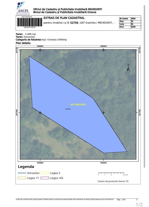 Teren extravilan 2.489 mp cu vedere la Dunăre