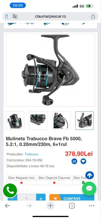 Vand mulineta Trabucco Brave fb5000