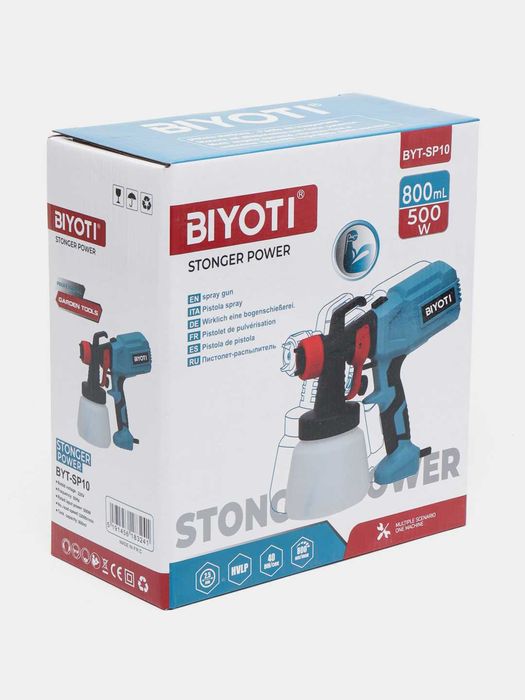 Пульверизатор электрический Biyoti BYT-SP10, 500Вт, 0.8л, 32000 об/мин
