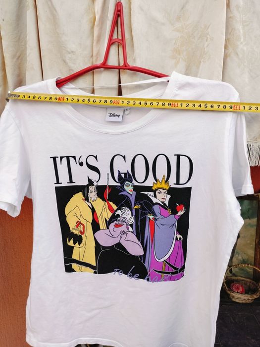 Tricou alb Disney Villains  It’s good to be bad – Mărime S  100% bumbac