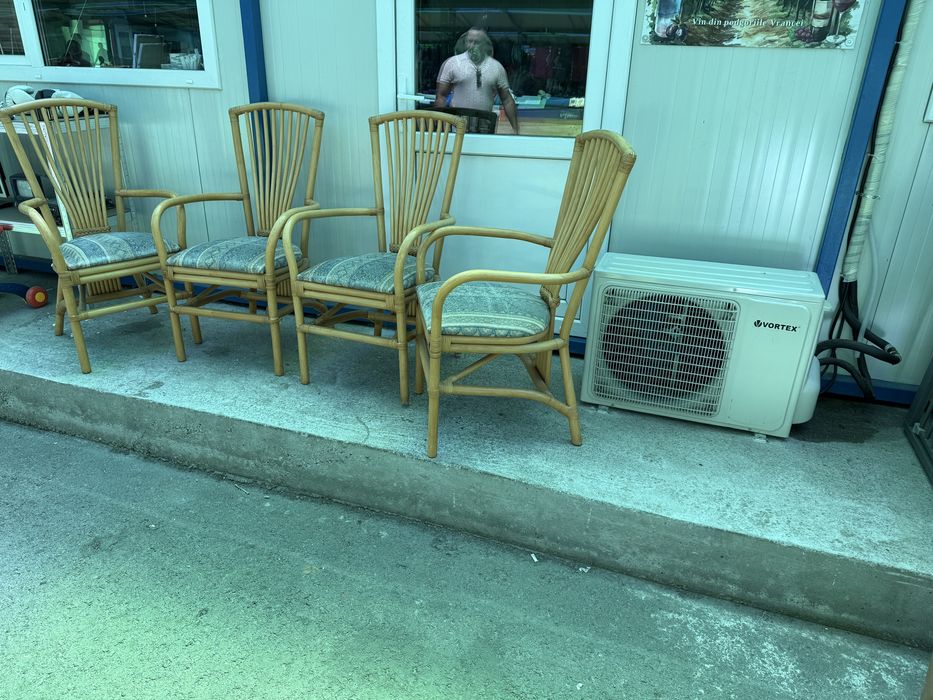 Scaune bambus set 4 buc