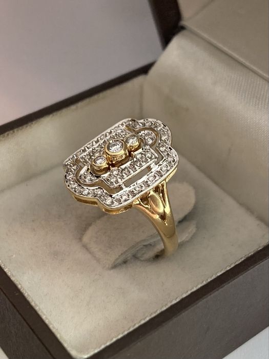Inel vintage aur 18kt.cu diamante 0.25ct