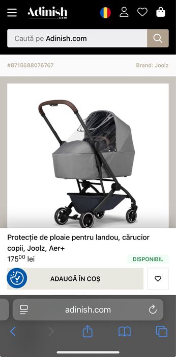 Landou Joolz Aer Plus negru, huse incluse