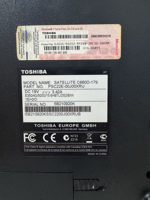 Toshiba satellite C660D-179