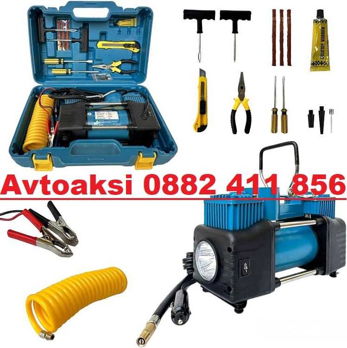 Мощен двубутален компресор с Лед лампа 75л мин. -YF-3