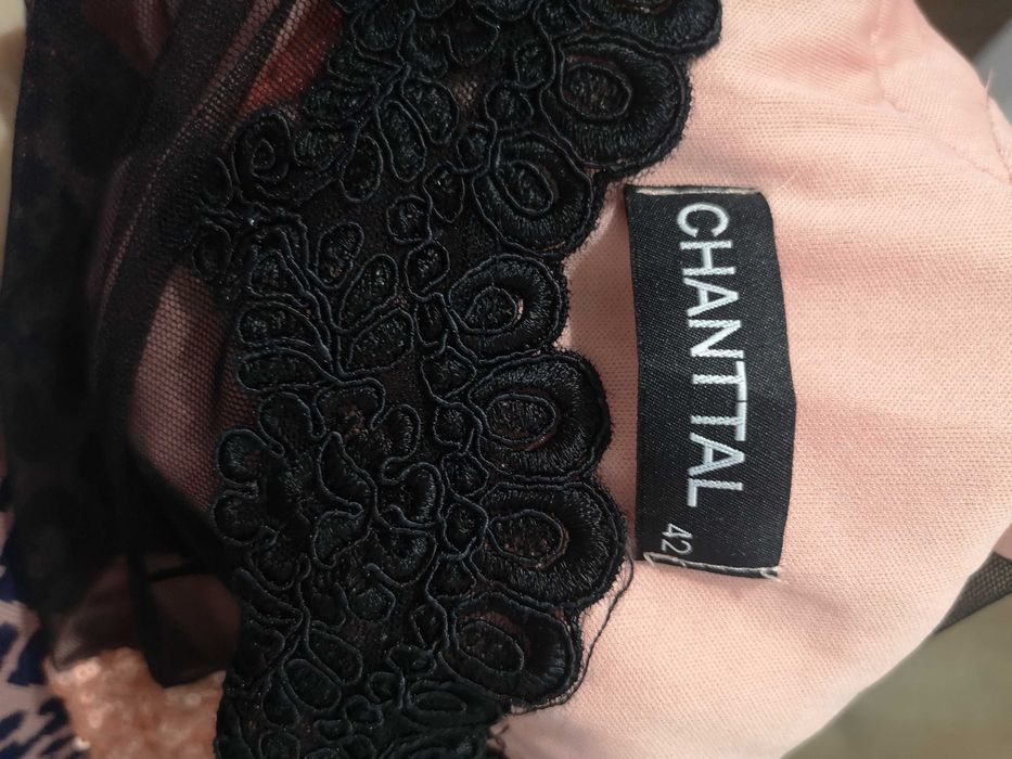 Rochie lunga cu paiete și dantele Chanttal