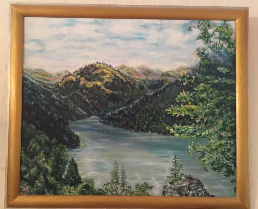 Картина "Горная река". МАСЛО.