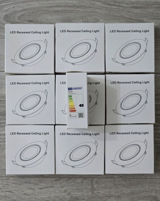 Set 10 spoturi LED încastrate, 6W, reglabile, alb cald 3000K, IP44