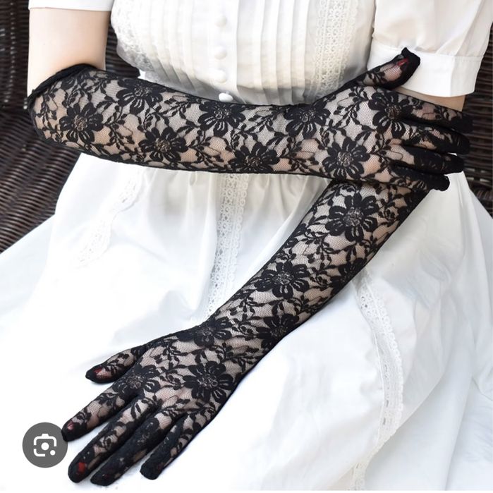 Ажурные длинные перчатки