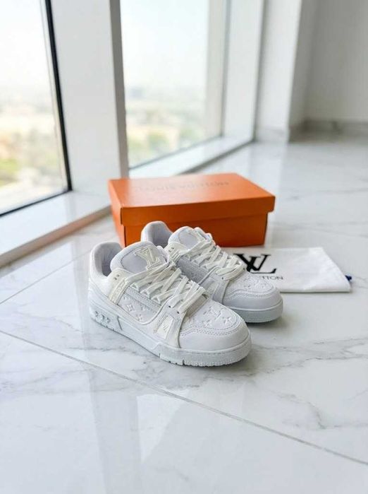 Adidasi LV Trainers Full Alb - White - PREMIUM - Full Box