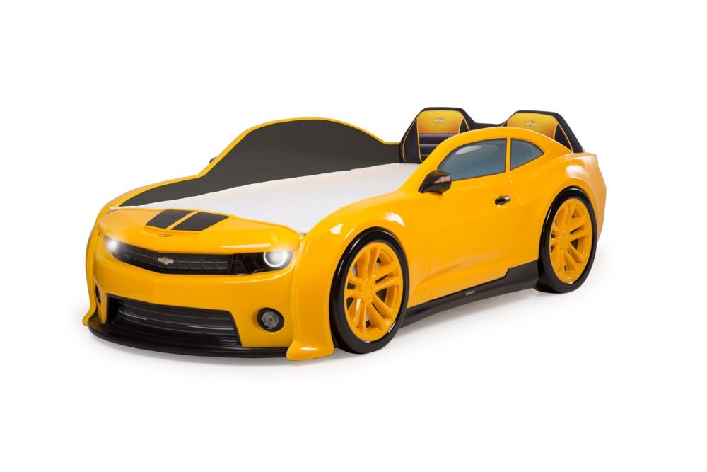 Кровать-машинка объемная (3d) EVO "Camaro" желтый