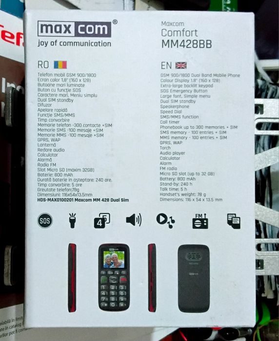 Telefon MAXCOM Confort MM428 NOU - Sigilat - 90 Lei
