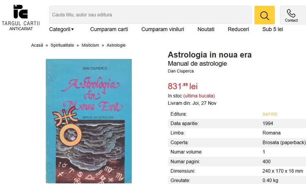 RARA Dan Ciuperca - Astrologia in Noua Era, manual complex astrologie