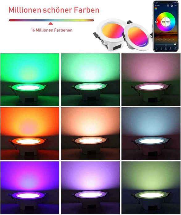 Pachet 10 spoturi LED încastrate Bluetooth WiFi 5W 230V 350LM Alexa