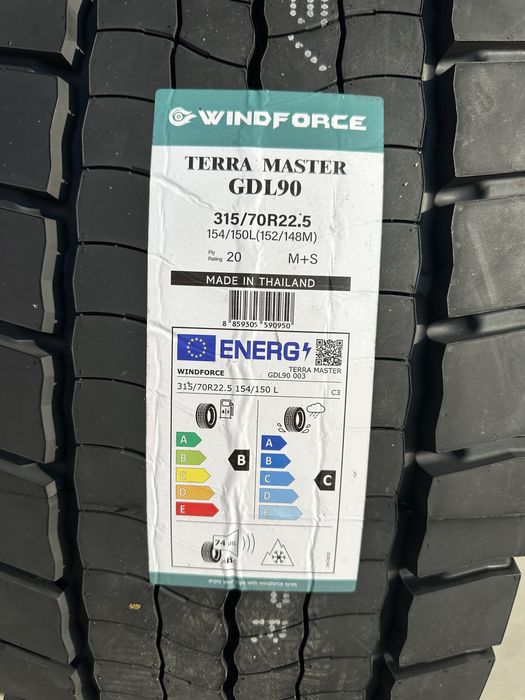 Нови Тежкотоварни Гуми WINDFORCE TERRA MASTER GDL90 315/70R22.5 154/150L (152/148M)