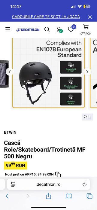 Cască de protecție și apărători pt role, bicicleta, trotineta