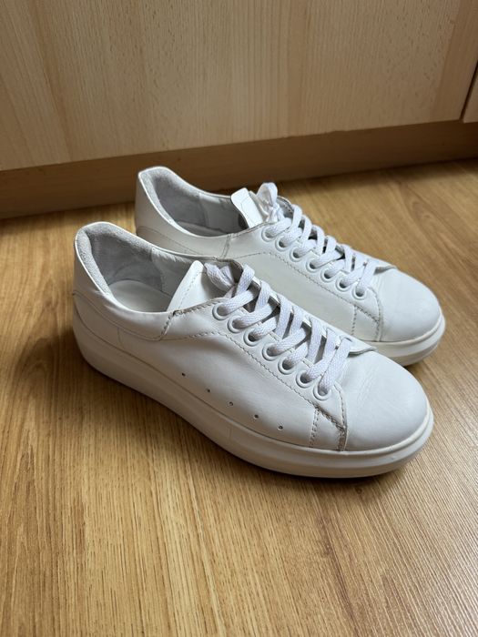 Adidași albi piele naturală