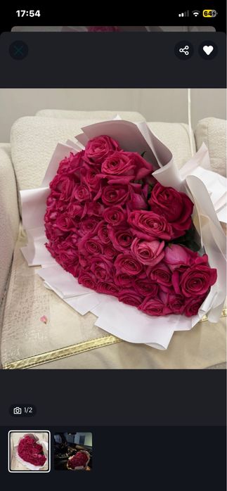 Букет 52 роза свежий