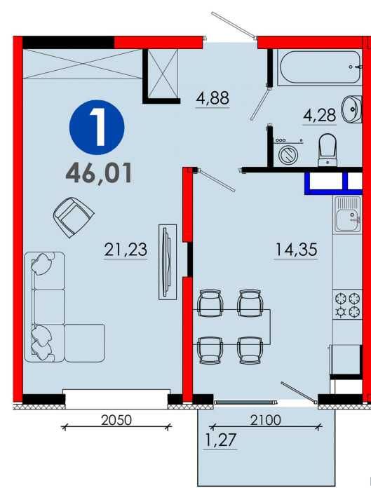 ВЫГОДНО! 750 у.е./мес. за 1-комнатную у парка. Скидка 15%!    (S)