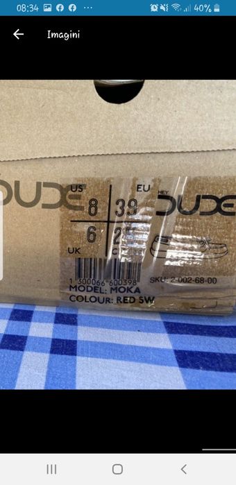 Balerini / Pantofi / Mocasini cu spuma de mare DUDE 38