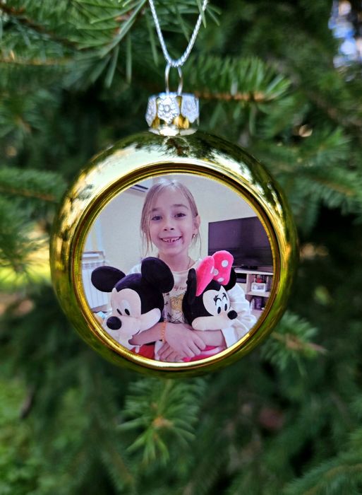 Коледна топка висулка за елха със снимка