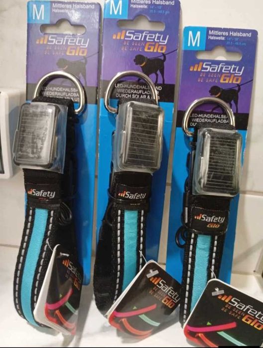 Светещ нашийник за куче Safety Glo (соларен) Продавам чисто нов светещ нашийник за куче Safety