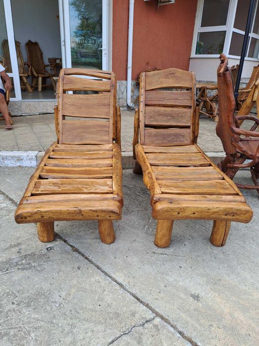 Шезлонг от дъб- масив