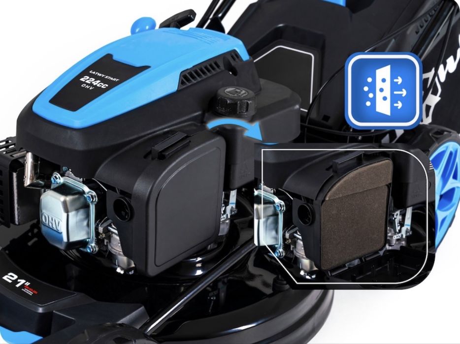 Мощна бензинова самоходна косачка Hexwelt KS-224 (10 к.с., 56 см ширина)