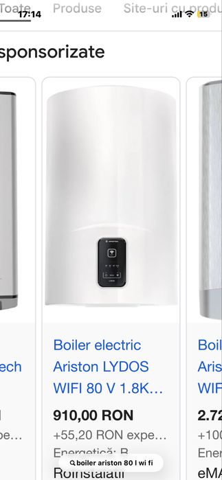 Boiler Arinston cu wifi 80 L