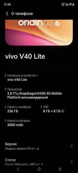 Виво 40 лайт 256 Гб