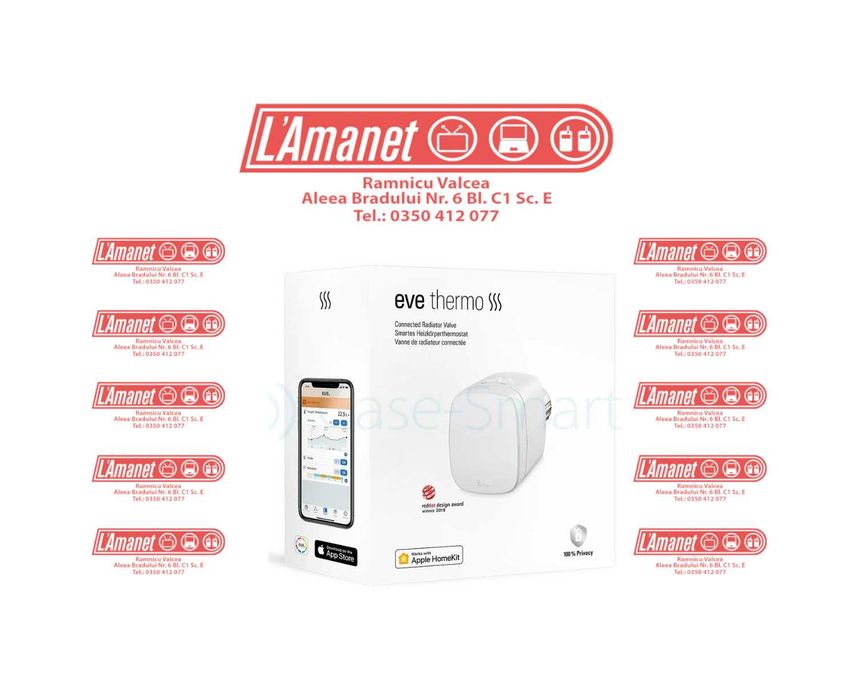 Cap termostatat inteligent Eve Thermo încălzire comună HomeKit Sigiliu