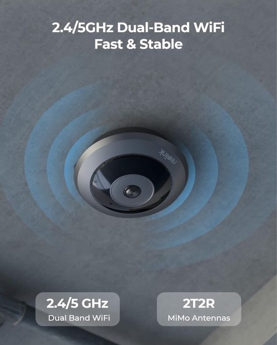 WiFi IP камера за наблюдение Reolink Fisheye FE-W 6MP 360°