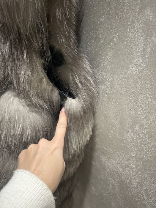 Vesta blana naturala vulpe  gluga