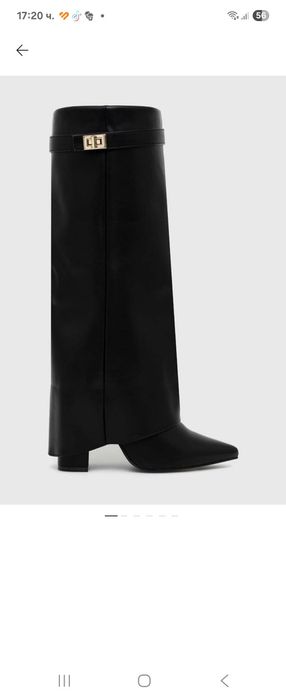 Дамски ботуши с дебел ток