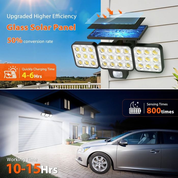 4 Lumini solare de exterior cu senzor de mișcare