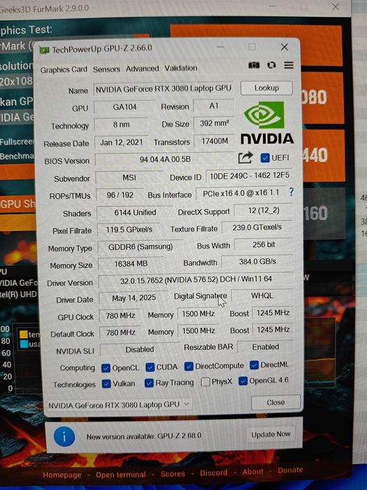 MSI GS66 i7 11800H / RTX 3080 / 16GB Ram / 2 TB SSD