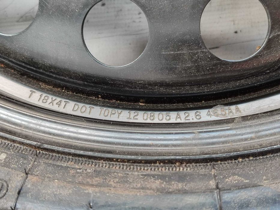 Roată de rezervă slim 5x115 T145/80 R18 DOT 2307 Chrysler 300-300C (3D)