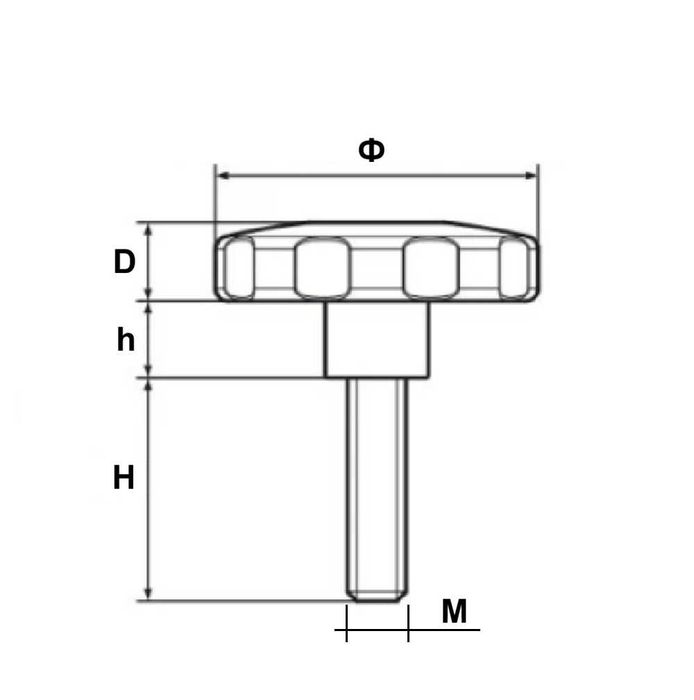 Болт М10 с пластмасова ръкохватка