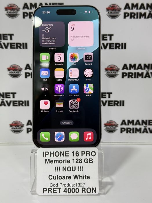 Iphone 16 PRO 128 GB Alb NOU