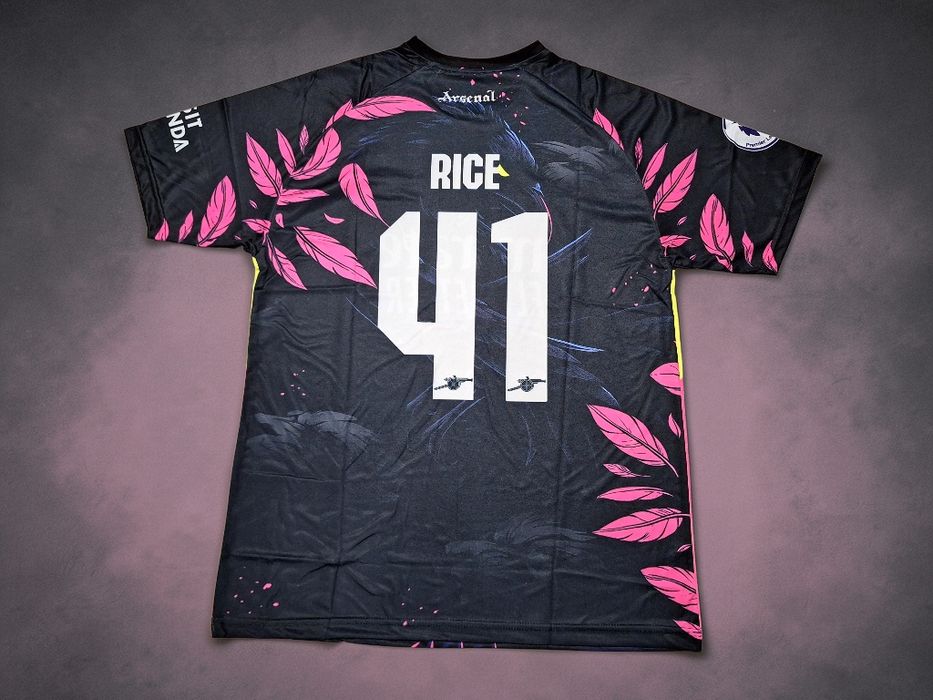 Флуоресцентна футболна фланелка на АРСЕНАЛ#ДЕКЛАН РАЙС#41!