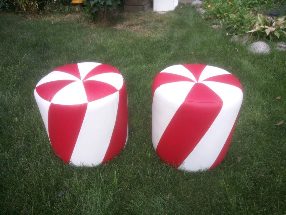 Пуфики однотонные, комбинированные