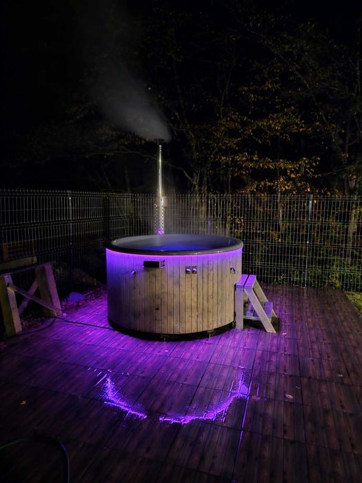 Джакузи с хидро масаж и аеро масаж печка на дърва 27KW